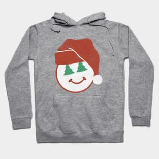 Santa Emoji with Christmas Tree Eyes Hoodie